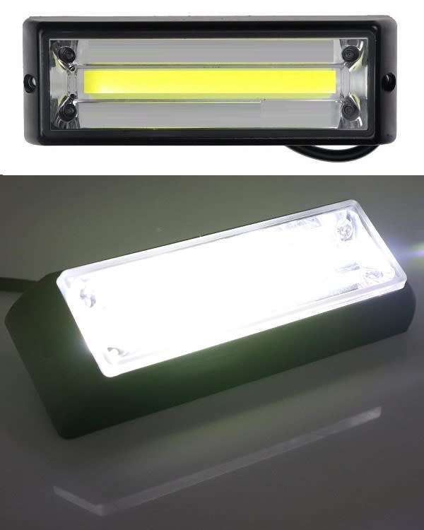 Cool White Bumper Grille Side Marker Cluster COB LED Flash Strobe Lights 12V/24V Collections Allowed