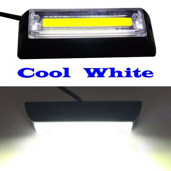 Cool White Bumper Grille Side Marker Cluster COB LED Flash Strobe Lights 12V/24V Collections Allowed
