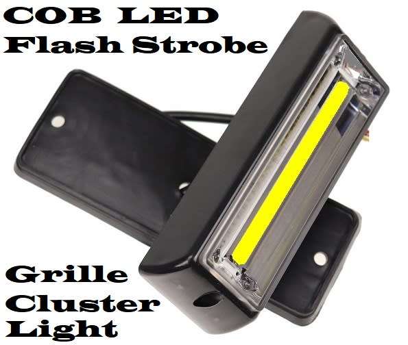 Cool White Bumper Grille Side Marker Cluster COB LED Flash Strobe Lights 12V/24V Collections Allowed