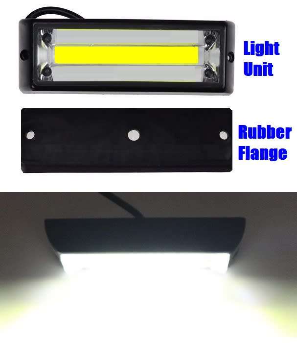 Cool White Bumper Grille Side Marker Cluster COB LED Flash Strobe Lights 12V/24V Collections Allowed