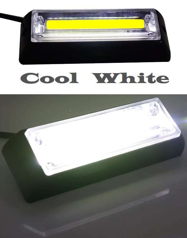Cool White Bumper Grille Side Marker Cluster COB LED Flash Strobe Lights 12V/24V Collections Allowed