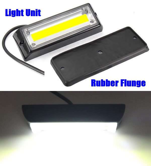 Cool White Bumper Grille Side Marker Cluster COB LED Flash Strobe Lights 12V/24V Collections Allowed