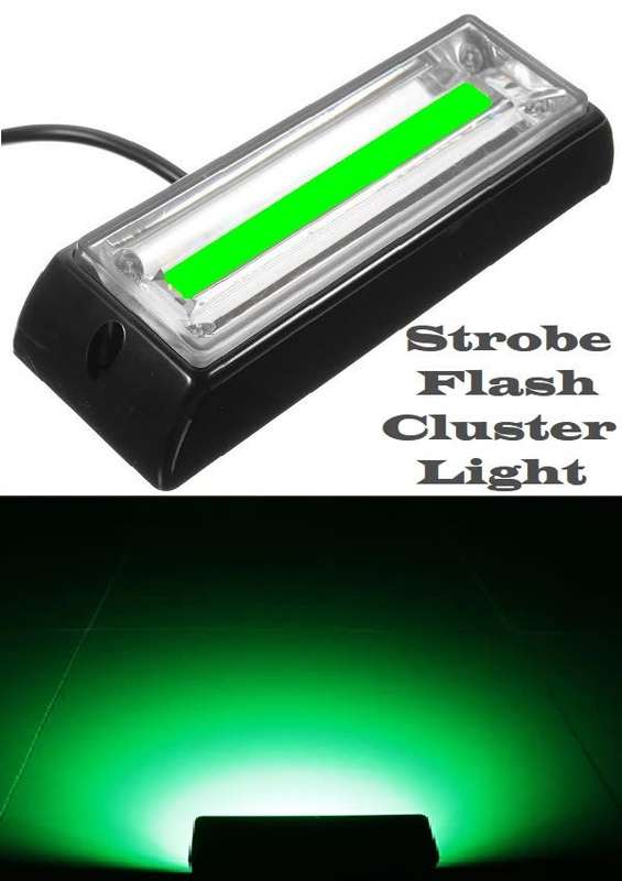 Green COB LED Strobe Flash Cluster Grille Bumper Side Marker Lights 12V/24V. Collections Are Allowed
