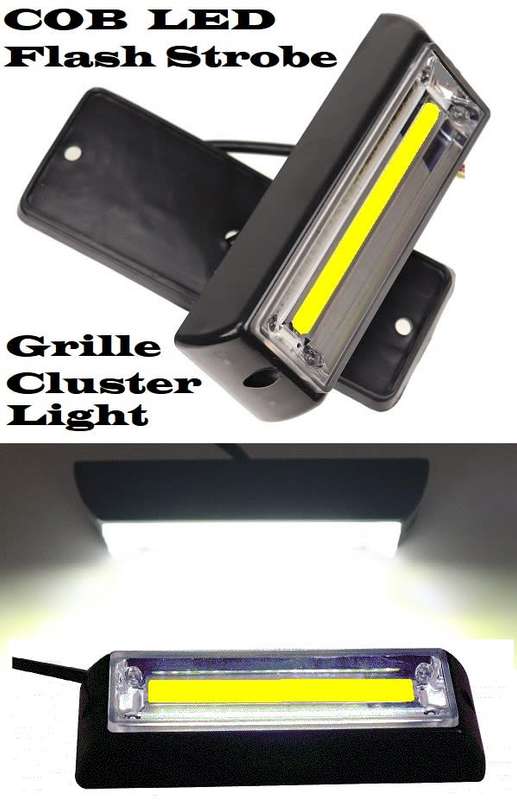Cool White Bumper Grille Side Marker Cluster COB LED Flash Strobe Lights 12V/24V Collections Allowed