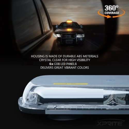 Amber Orange COB LED Car Roof Top Strobe Flash Warning Light Magnetic Mount. Collections Are Allowed