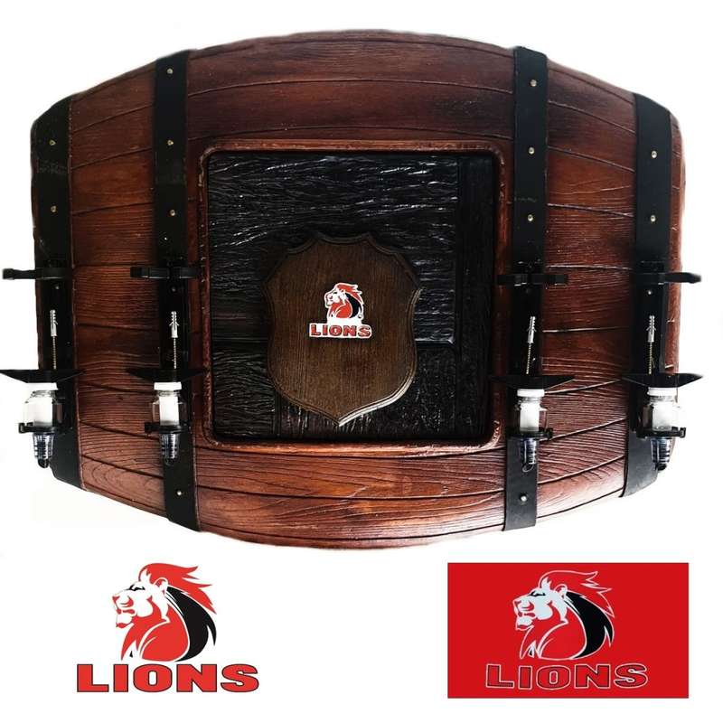 The Lions Rugby Flat Barrel Liquor Dispensers With 4 Sets of Optics. Brand New. Collections Allowed.