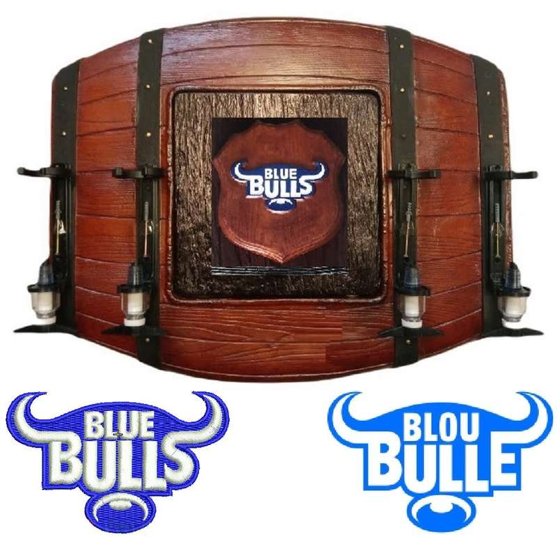 Blue Bulls Rugby Flat Barrel Liquor Dispensers With 4 Sets of Optics. Brand New. Collections Allowed