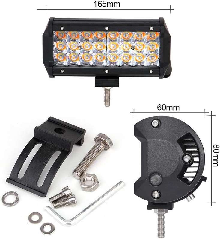 Construction Vehicle 72W LED Light Bar Dual Colour White + Amber Flashing Modes. Collections Allowed