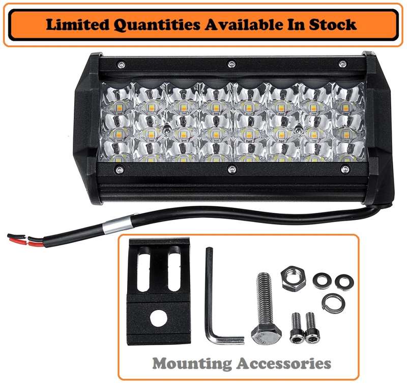 Construction Vehicle 72W LED Light Bar Dual Colour White + Amber Flashing Modes. Collections Allowed
