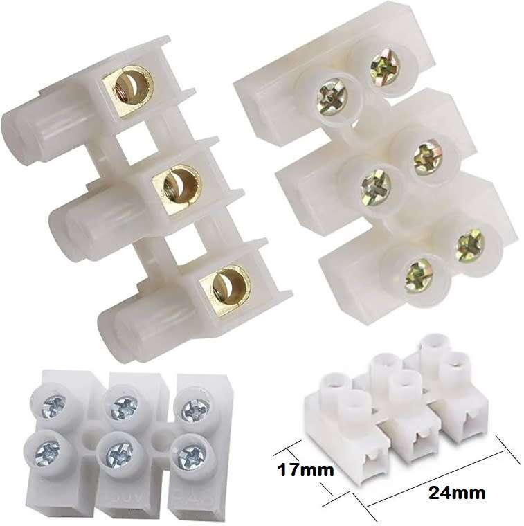 Quick Screw Triple-Wire (3 Channels) Terminal Block Connectors. Collections Are Allowed.