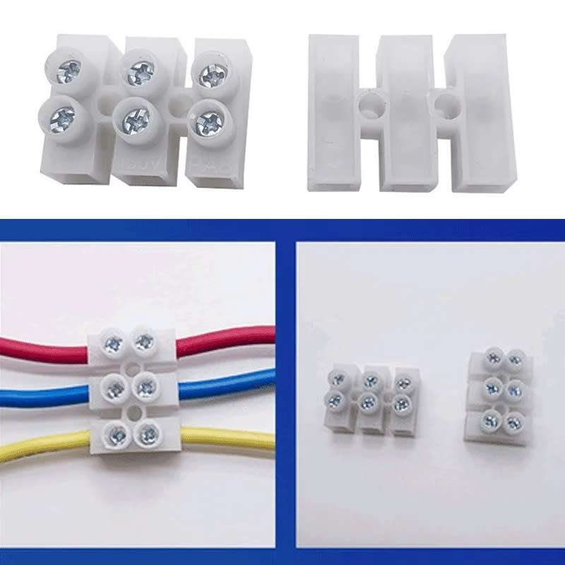 Quick Screw Triple-Wire (3 Channels) Terminal Block Connectors. Collections Are Allowed.