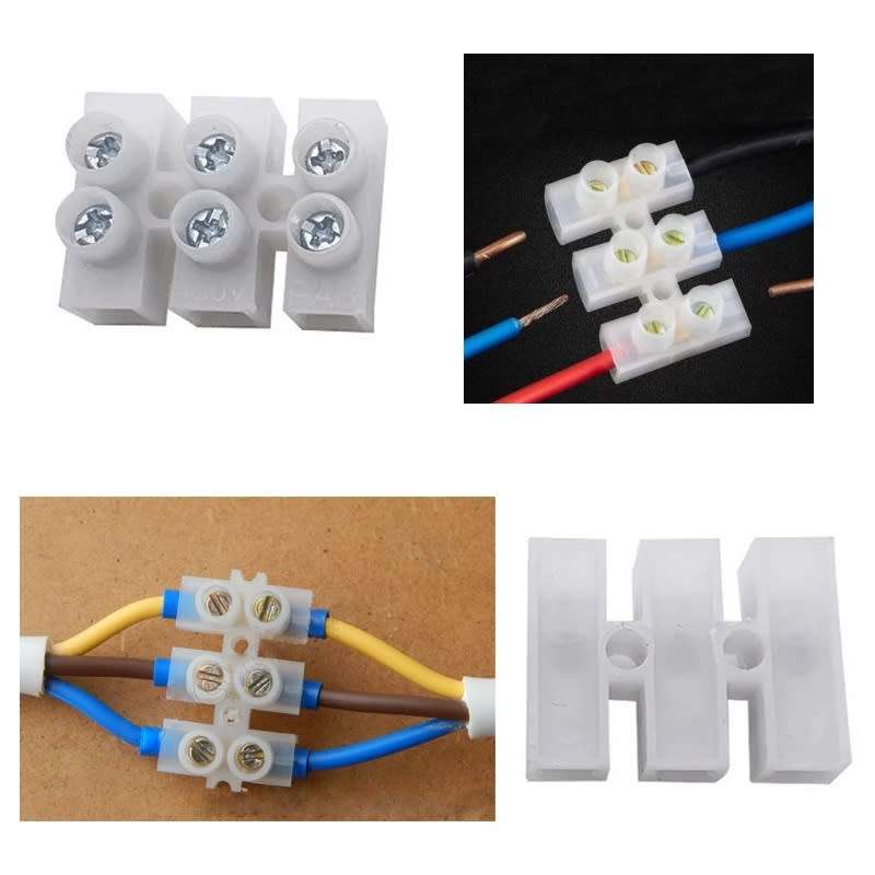 Quick Screw Triple-Wire (3 Channels) Terminal Block Connectors. Collections Are Allowed.