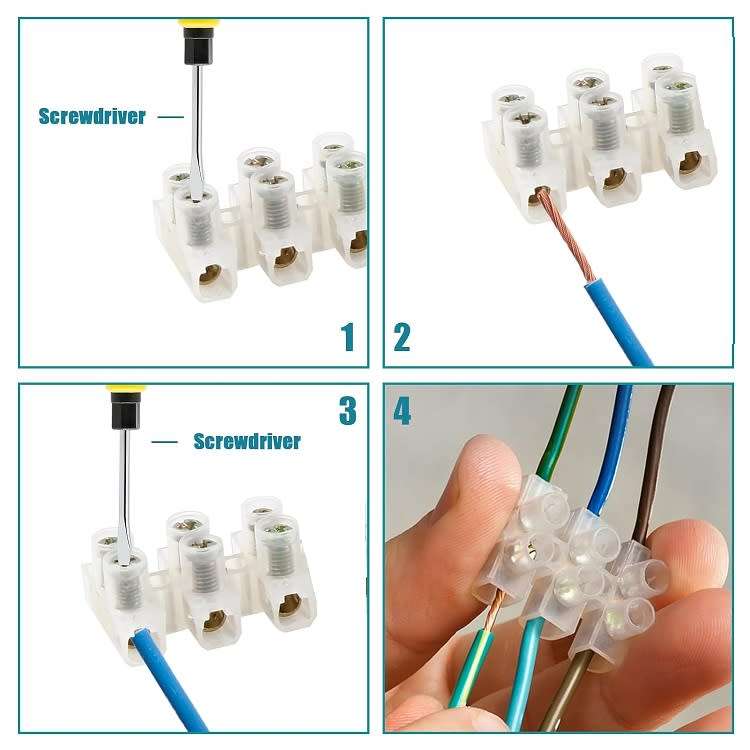 Quick Screw Triple-Wire (3 Channels) Terminal Block Connectors. Collections Are Allowed.