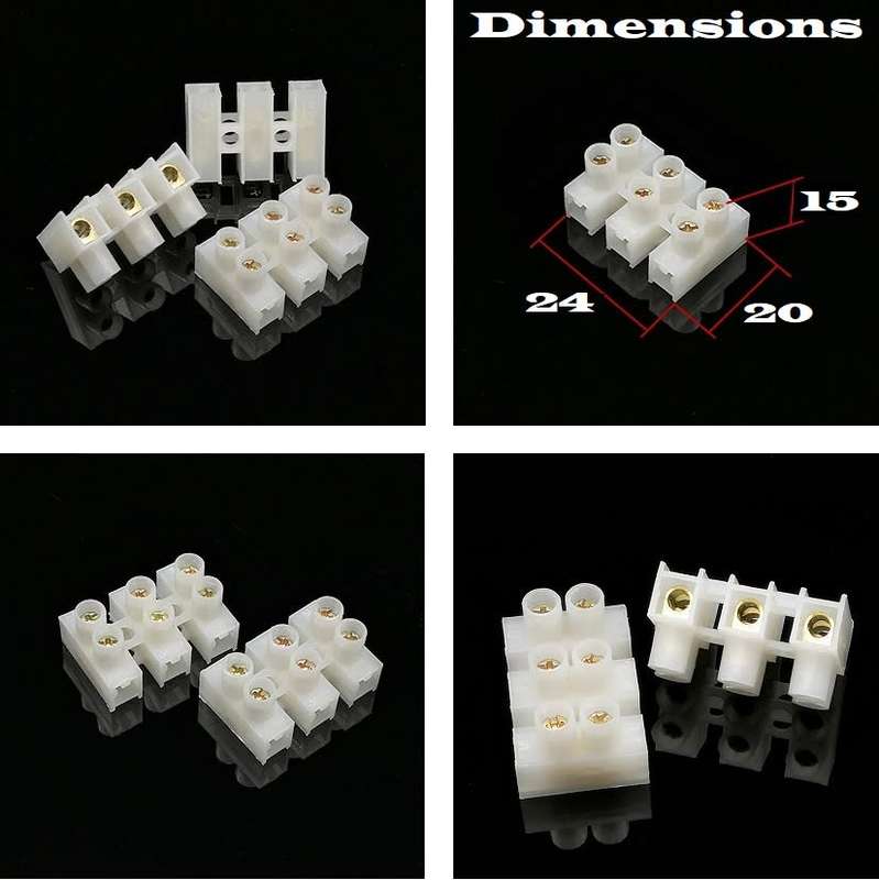 Quick Screw Triple-Wire (3 Channels) Terminal Block Connectors. Collections Are Allowed.