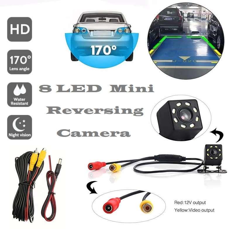 Mini Waterproof Parking Assistance 8LED Reversing Backup Wide Angle HD Camera. Collections Allowed.