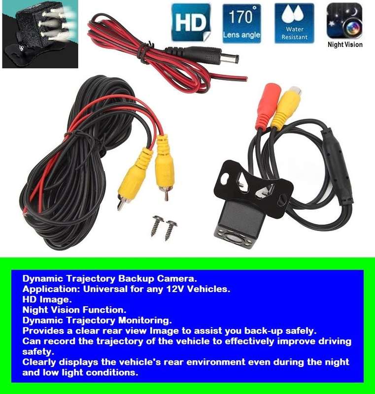 Mini Cubic Waterproof Parking Assistance 8LED Reversing Backup HD Camera. Collections Are Allowed.