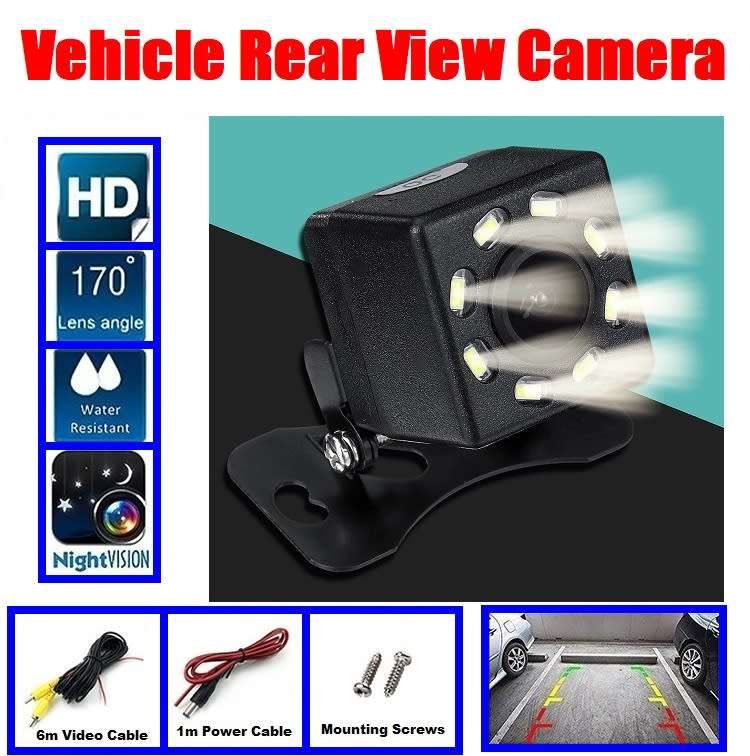 Mini Waterproof Parking Assistance 8LED Reversing Backup Wide Angle HD Camera. Collections Allowed.