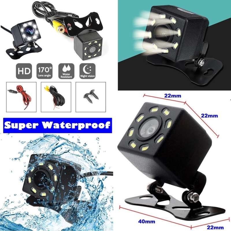 Mini Cubic Waterproof Parking Assistance 8LED Reversing Backup HD Camera. Collections Are Allowed.