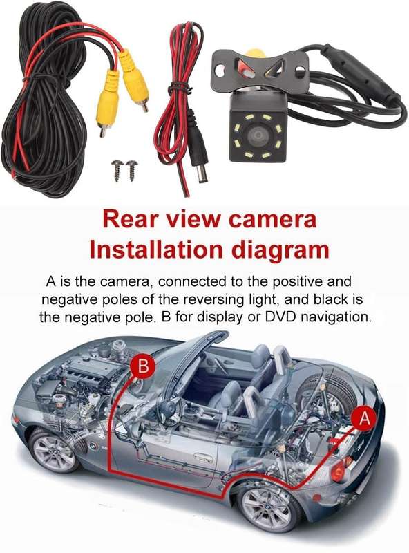 Mini Cubic Waterproof Parking Assistance 8LED Reversing Backup HD Camera. Collections Are Allowed.