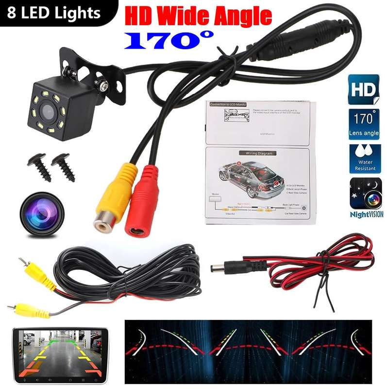 Mini Cubic Waterproof Parking Assistance 8LED Reversing Backup HD Camera. Collections Are Allowed.