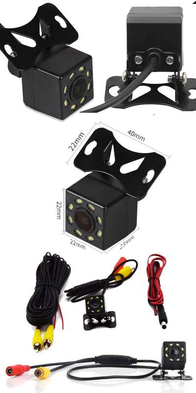 Mini Waterproof Parking Assistance 8LED Reversing Backup Wide Angle HD Camera. Collections Allowed.