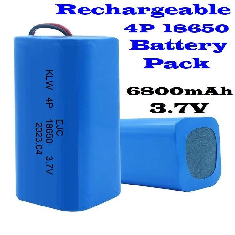 18650 Battery Pack 3.7V Rechargeable 4-Cells (4P Pack). In Parallel Connection. Collections Allowed.