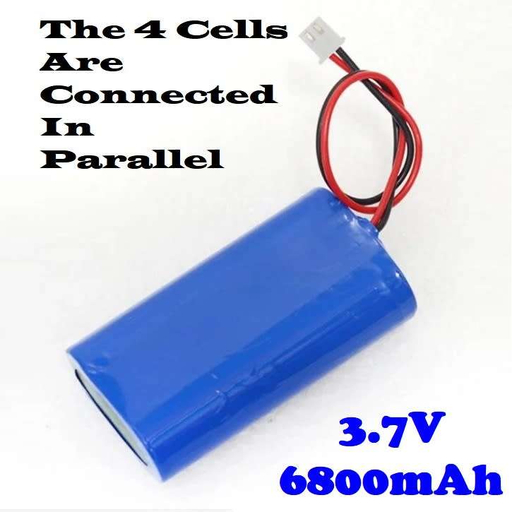18650 Battery Pack 3.7V Rechargeable 4-Cells (4P Pack). In Parallel Connection. Collections Allowed.