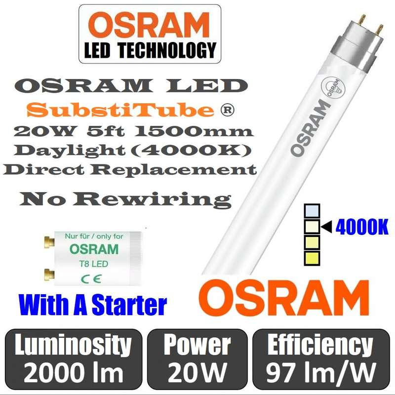 25x OSRAM 5ft 1500mm LED T8 Tube Lights. Direct Replacement for fluorescent Tube. Collection Allowed