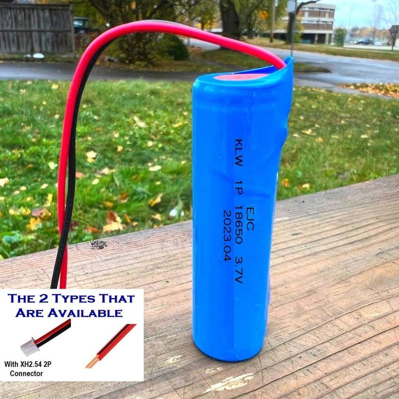 Wired Rechargeable 18650 Battery/Cell 3.7V 1700mAh. With Or Without JST XH Plug. Collections Allowed