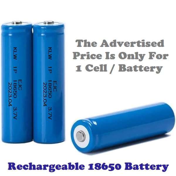 18650 Rechargeable 3.7V Batteries Button / Ball Top Versions. Royal Blue Colour. Collections Allowed