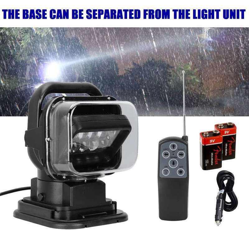 LED Remote Controlled 360° Rotating Magnetic Base Mount Search Light 12V/24VDC. Collections Allowed.