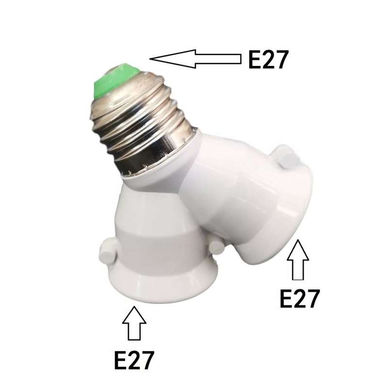 E27 to 2x E27 Light Bulb Socket Splitters, Adapters, Converters. Collections Are Allowed.
