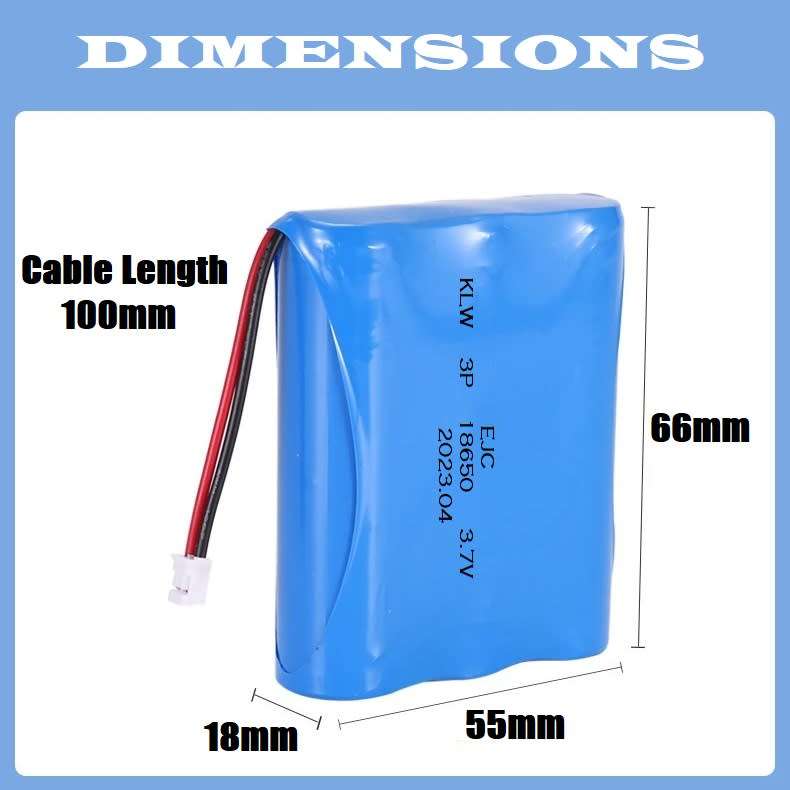 Rechargeable 18650 Battery Triple Pack 3.7V 3Cells. With Or Without JST XH Plug. Collections Allowed