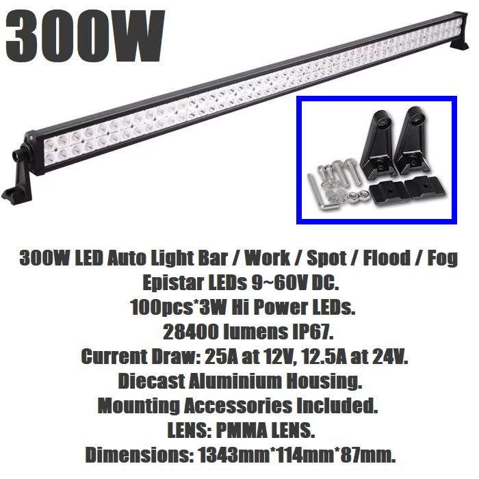 LED Light Bars: 300W 10~32V Hi-Power LED Auto Work, Spot, Search Light Bars. Collections are allowed