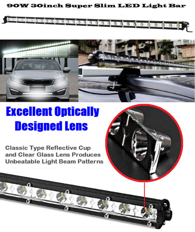 Ultra Slim LED Light Bar 80cm Single Row Design 9~60V DC 90W. Collections Are Allowed.