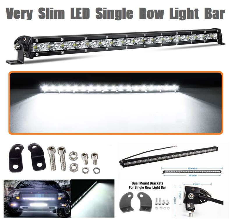 Very Slim LED Light Bar 64cm Single Row Design 9~60V DC 72W Cool White. Collections Are Allowed.