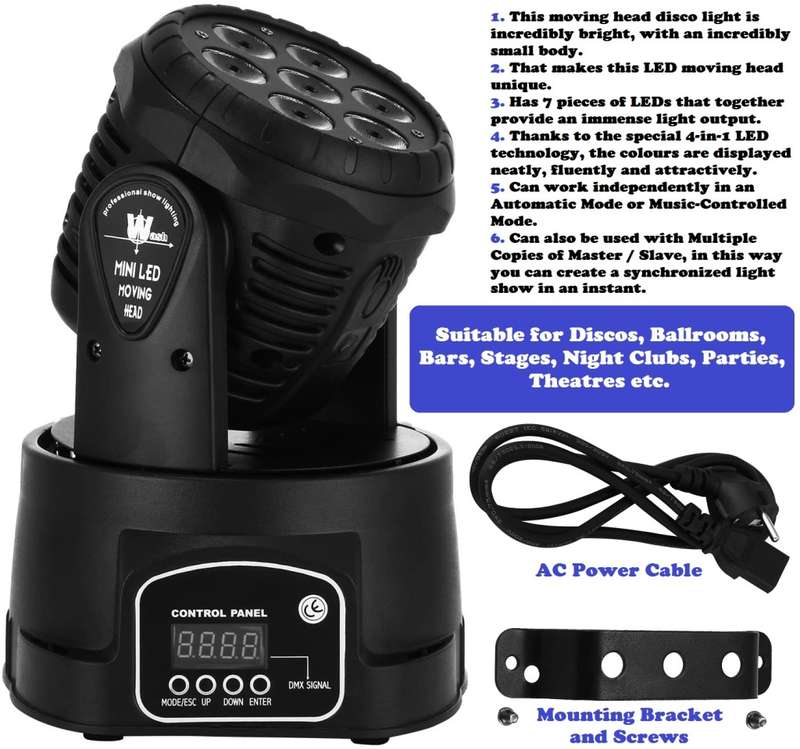 LED Moving Head Professional Disco DMX512 Stage Light, DJ Party Light. Collections Are Allowed.