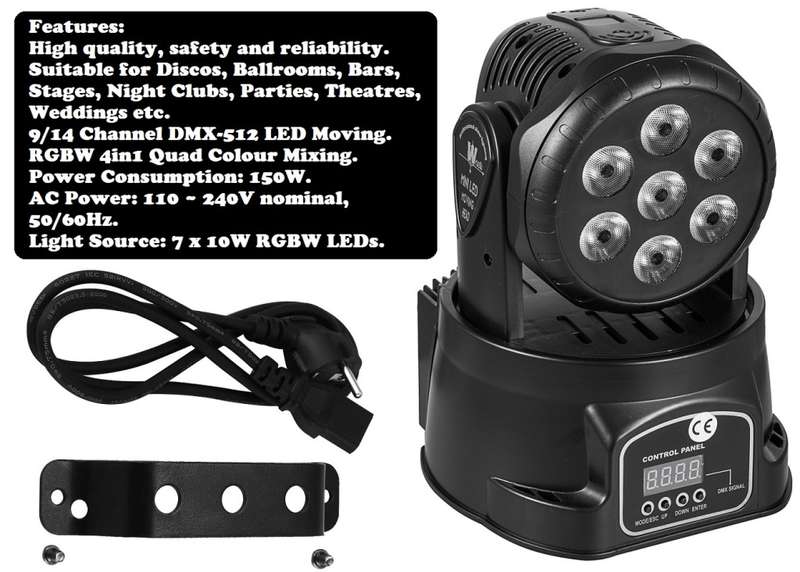 LED Moving Head Professional Disco DMX512 Stage Light, DJ Party Light. Collections Are Allowed.