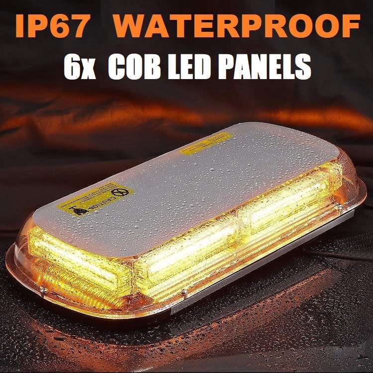 Amber Orange COB LED Car Roof Top Strobe Flash Warning Light Magnetic Mount. Collections Are Allowed