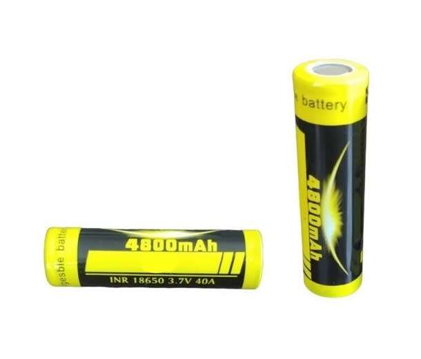 Rechargeable High Drain 40A 18650 3.7V 4800mAh Batteries. TF Flat Top Type. Collections Are Allowed.