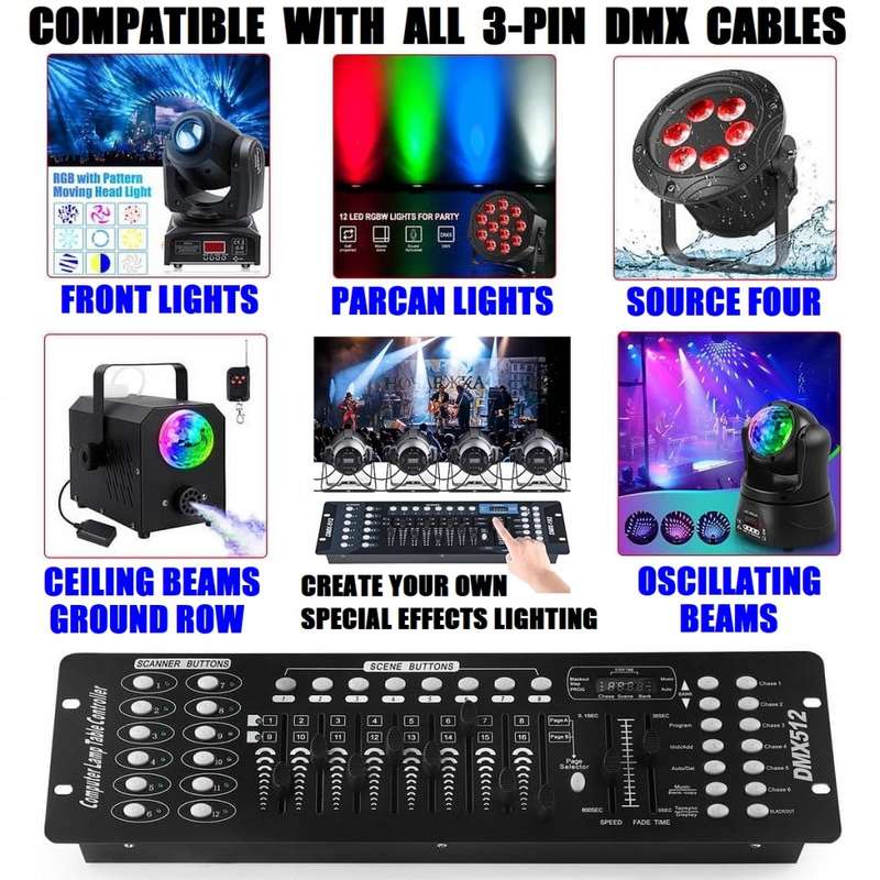 DMX512 Controller 192 Channels DMX Light Effects Console for DJs, Disco. Collections Allowed.