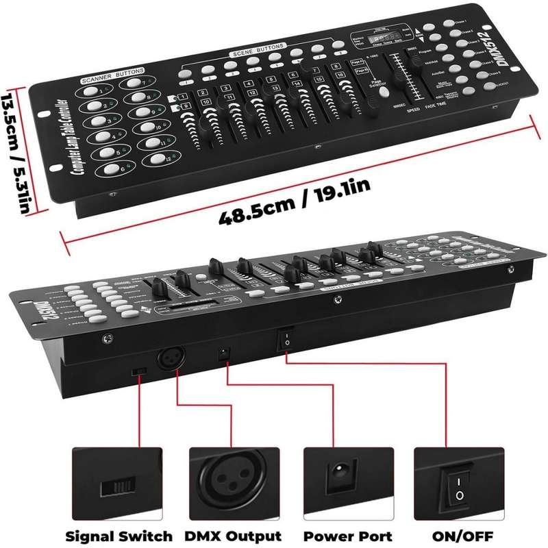 DMX512 Controller 192 Channels DMX Light Effects Console for DJs, Disco. Collections Allowed.