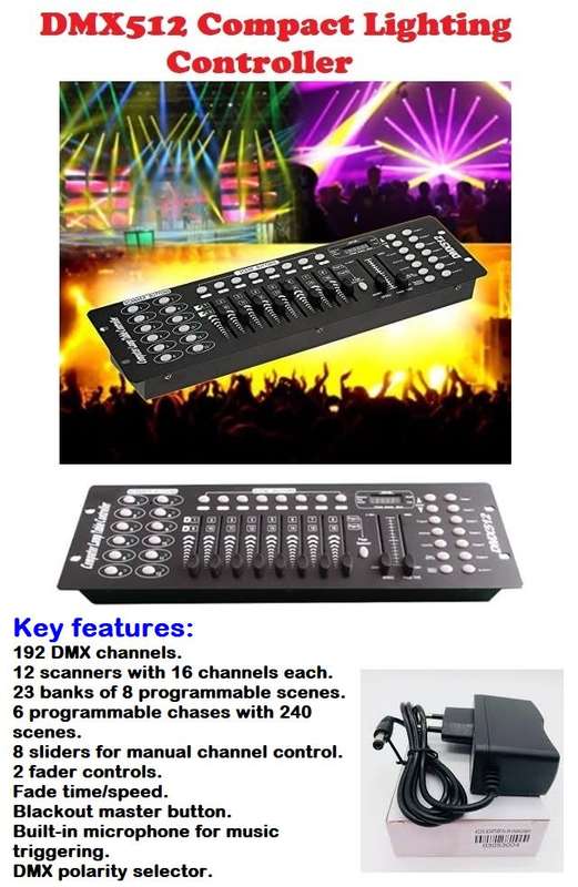 DMX512 Controller 192 Channels DMX Light Effects Console for DJs, Disco. Collections Allowed.