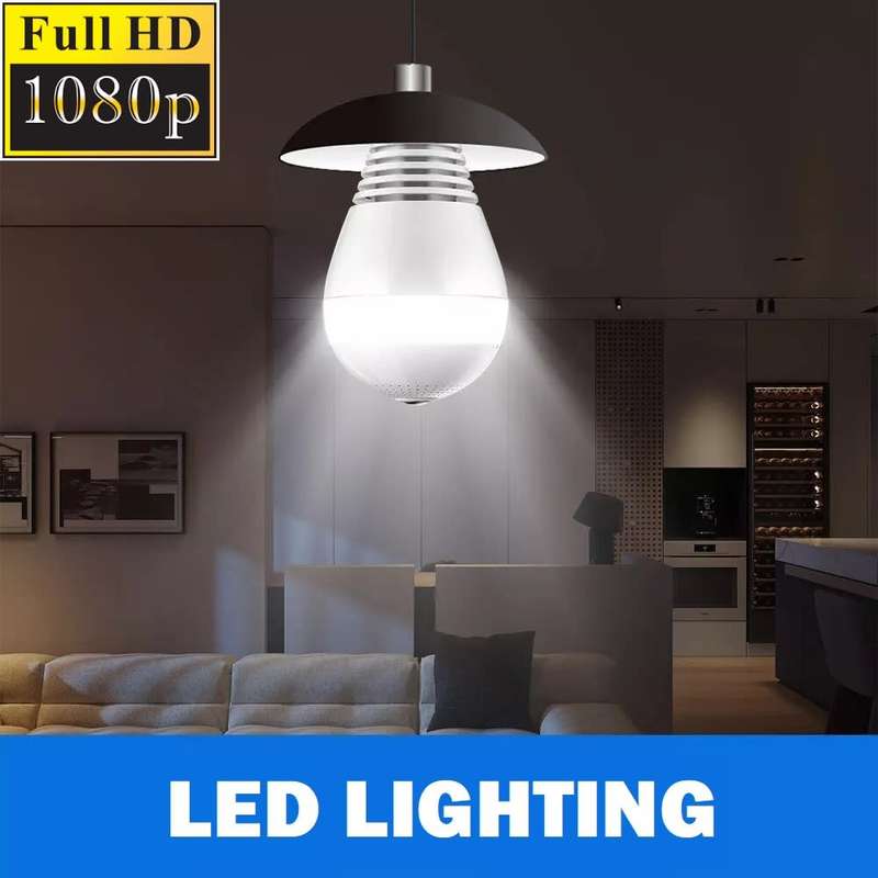 Full HD LED Bulb Mini WiFi Spy Camera 360° with 2-Way Audio, Motion Sensor, Night Vision and More.