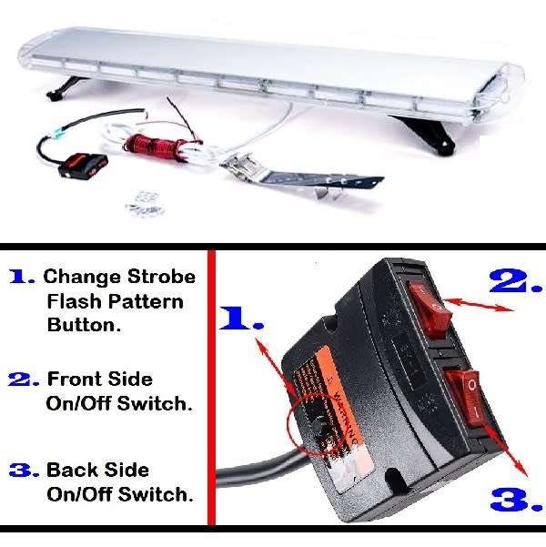 Green COB LED Vehicle Roof Top Flash Strobe Light Bar. Collections Allowed.