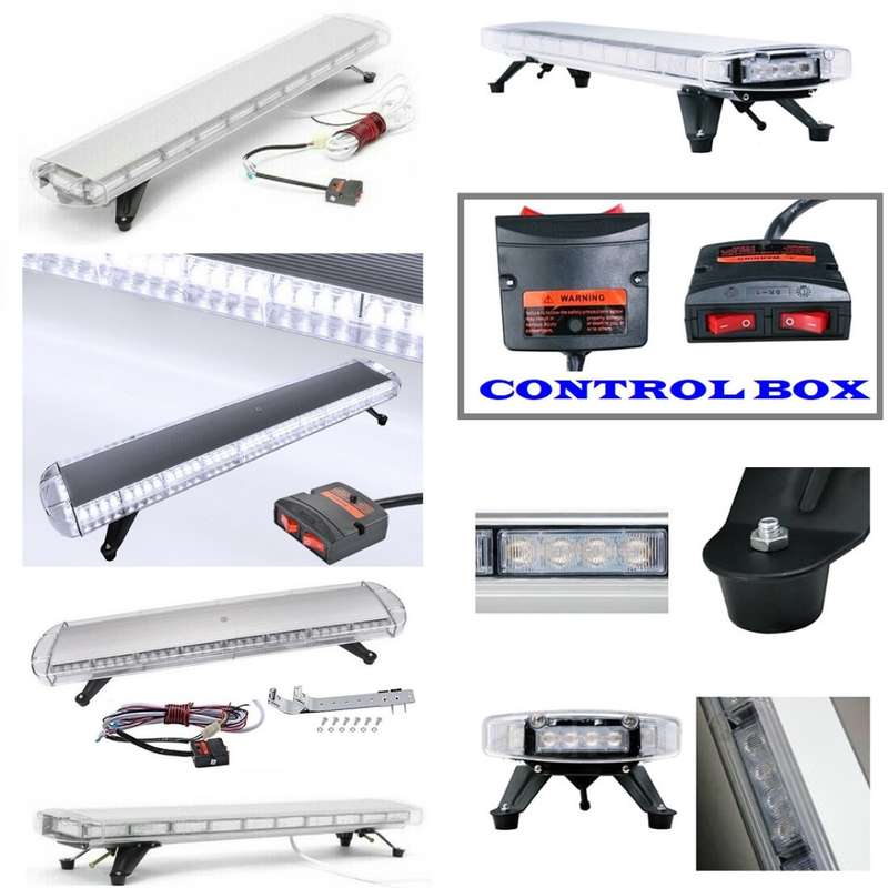 Security Vehicle Roof Top Emergency Warning Flash Strobe Light Bar. Cool White. Collections Allowed.