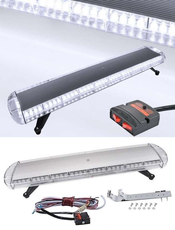 Security Vehicle Roof Top Emergency Warning Flash Strobe Light Bar. Cool White. Collections Allowed.