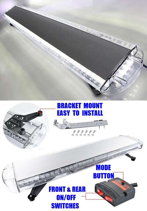 Security Vehicle Roof Top Emergency Warning Flash Strobe Light Bar. Cool White. Collections Allowed.