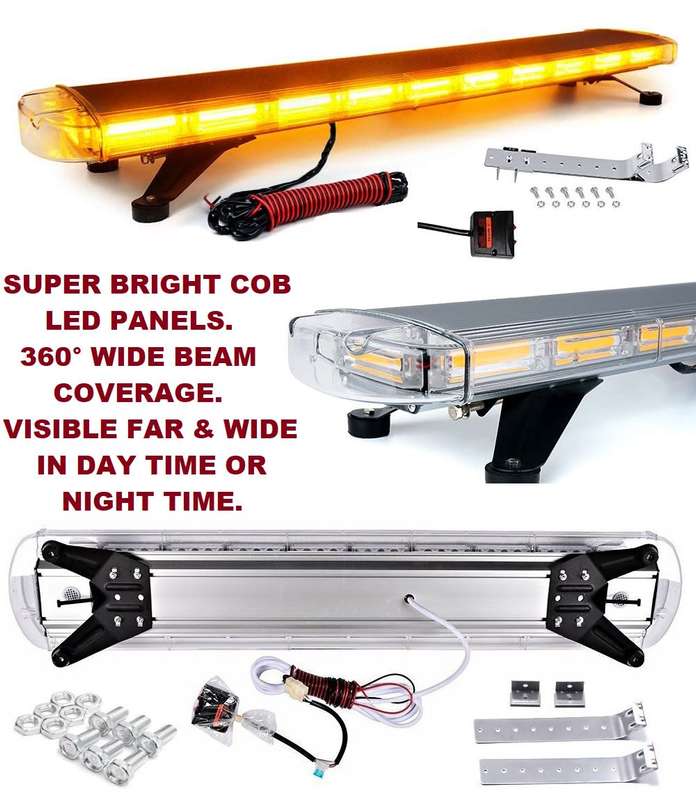 Construction Vehicle Roof Top Amber Orange COB LED Strobe Warning Flash Light. Collections Allowed.