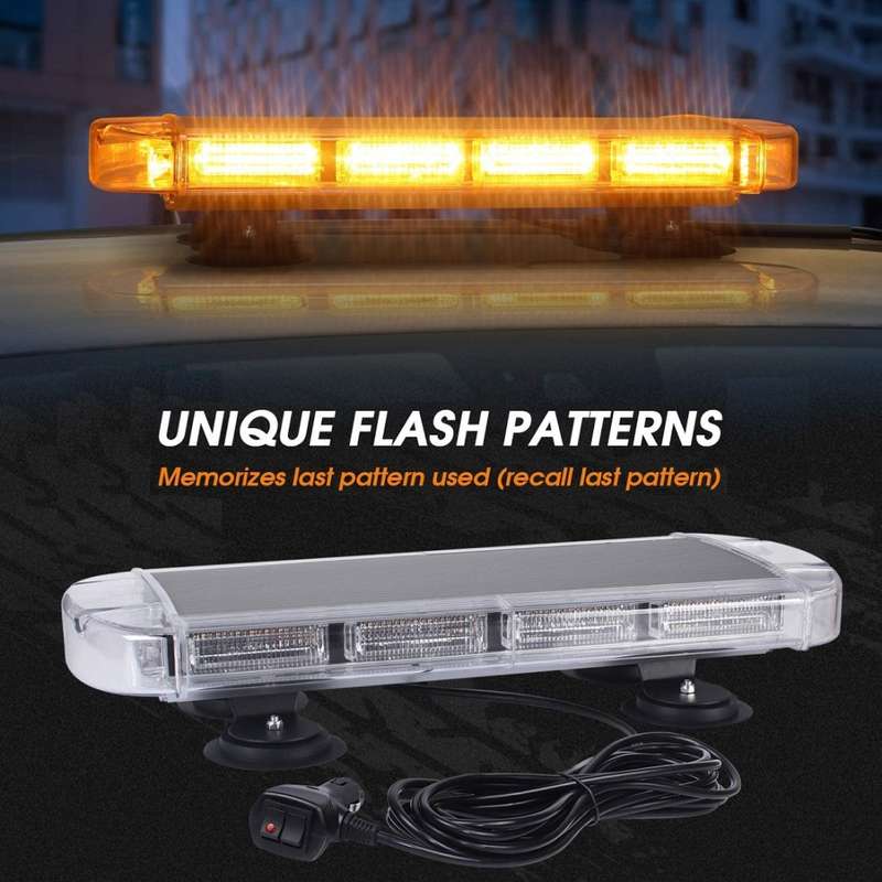 Car Roof Top Amber COB LED Flash Strobe Emergency Hazard Warning Light Bar. Collections Are Allowed.